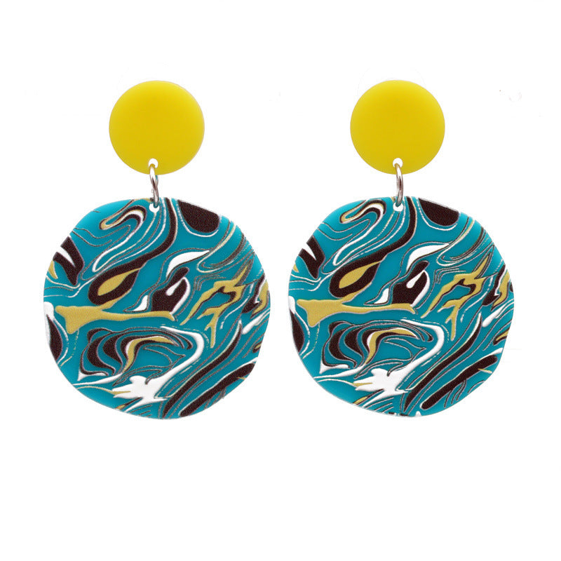 Wholesale Vintage Flowers Silver Plated Acrylic Earrings